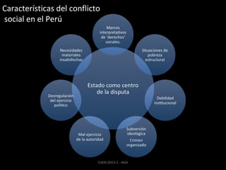 Características del conflicto
social en el Perú

CAEN 2013-2 - HGA

 