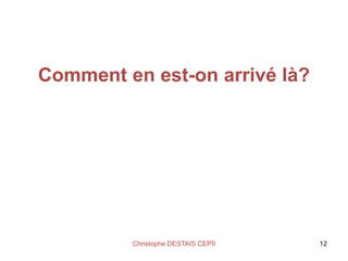 Comment en est-on arrivé là?
Christophe DESTAIS CEPÏI 12
 