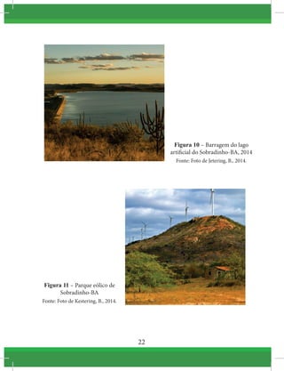 22
Figura 10 – Barragem do lago
artificial do Sobradinho-BA, 2014
Fonte: Foto de Jetering, B., 2014.
Figura 11 – Parque eólico de
Sobradinho-BA
Fonte: Foto de Kestering, B., 2014.
 
