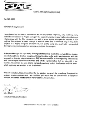 CAE Recommendation Letter