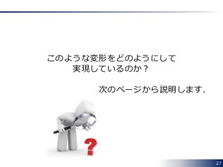 27
このような変形をどのようにして
実現しているのか？
次のページから説明します．
 