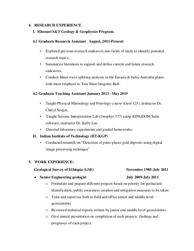 Resume Sample Resume Of Junior Geologist resume junior geologist in mineral exploration department of the gse 2