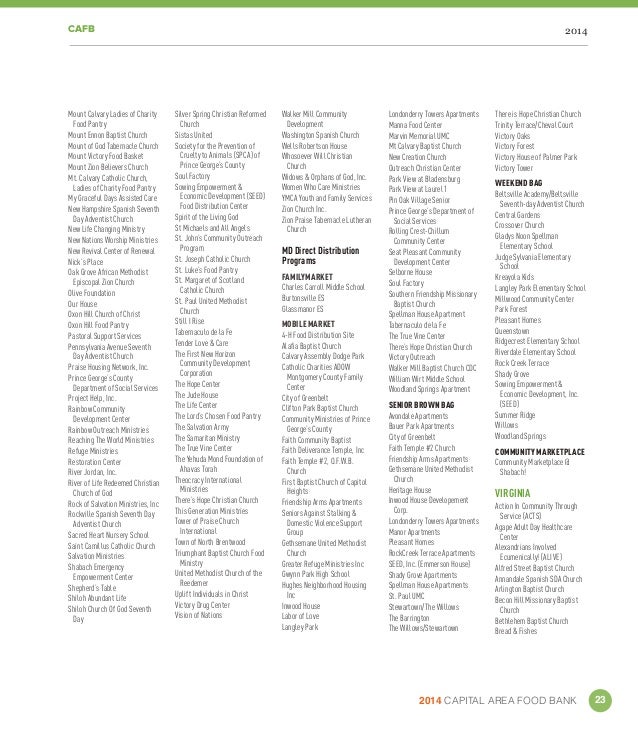 Capital Area Food Bank 2014 Annual Report
