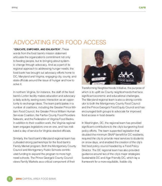 Capital Area Food Bank 2014 Annual Report
