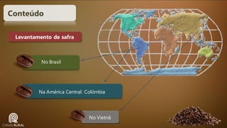 Conteúdo
Levantamento de safra

No Brasil

Na América Central: Colômbia

No Vietnã

 