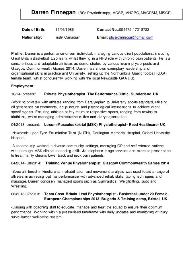 cv d finnegan 2015 physio cv
