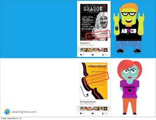 ESG OTADO!
                               Season 3
                               July 19, Sao Paulo

                                                          +
                                  34                7     178




                                               O           !
                                           TAD
                                       ESGO
                                                                CLASSICAL



                                                        1.019
                               String Seminar
                               July 27, Sao Paulo

                                                          +
            www.ingresse.com      34                3     178

Friday, December 21, 12
 