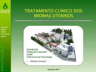 TRATAMENTO CLÍNICO DOS  MIOMAS UTERINOS Fevereiro 2011 CENTRO DE  ATENÇÃO A MULHER (CAM)  Enfermaria de Ginecologia ,[object Object]