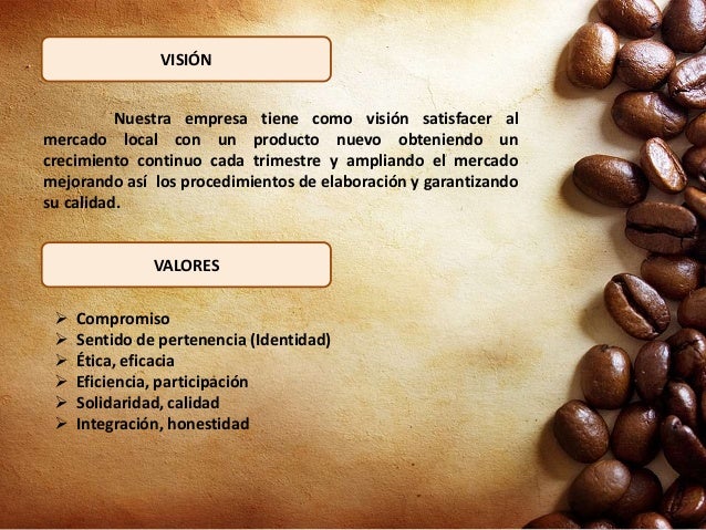 Misión y visión de un restaurante café