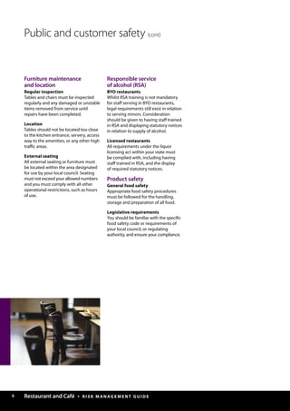 Cafe and restaurant risk mangaement guide | PDF