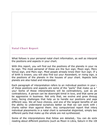 Birth chart analysis cafe astrology