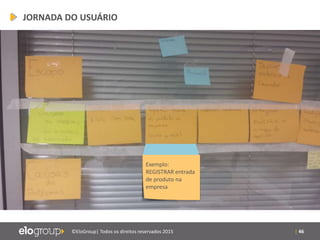 | 46©EloGroup| Todos os direitos reservados 2015
Exemplo:
REGISTRAR entrada
de produto na
empresa
JORNADA DO USUÁRIO
 