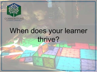 When does your learner
thrive?
 