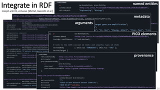Integrate in RDF
metadata
named entities
arguments
PICO elements
provenance
morph-xr2rml, virtuoso [Michel, Gazzotti et al.]
20
 