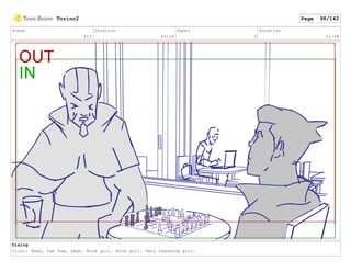 Scene
015
Duration
05:10
Panel
3
Duration
01:08
Dialog
Clint: Yeah, Yum Yum, yeah. Nice girl. Nice girl. Very charming girl.
Torino2 Page 98/142
 