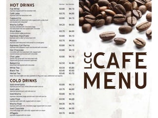 Cafe Menu Ideas