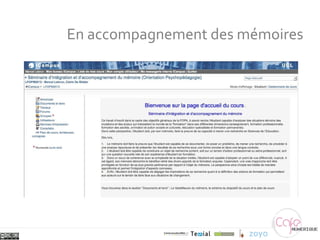 En accompagnement des mémoires 