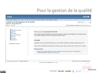 Pour la gestion de la qualité 