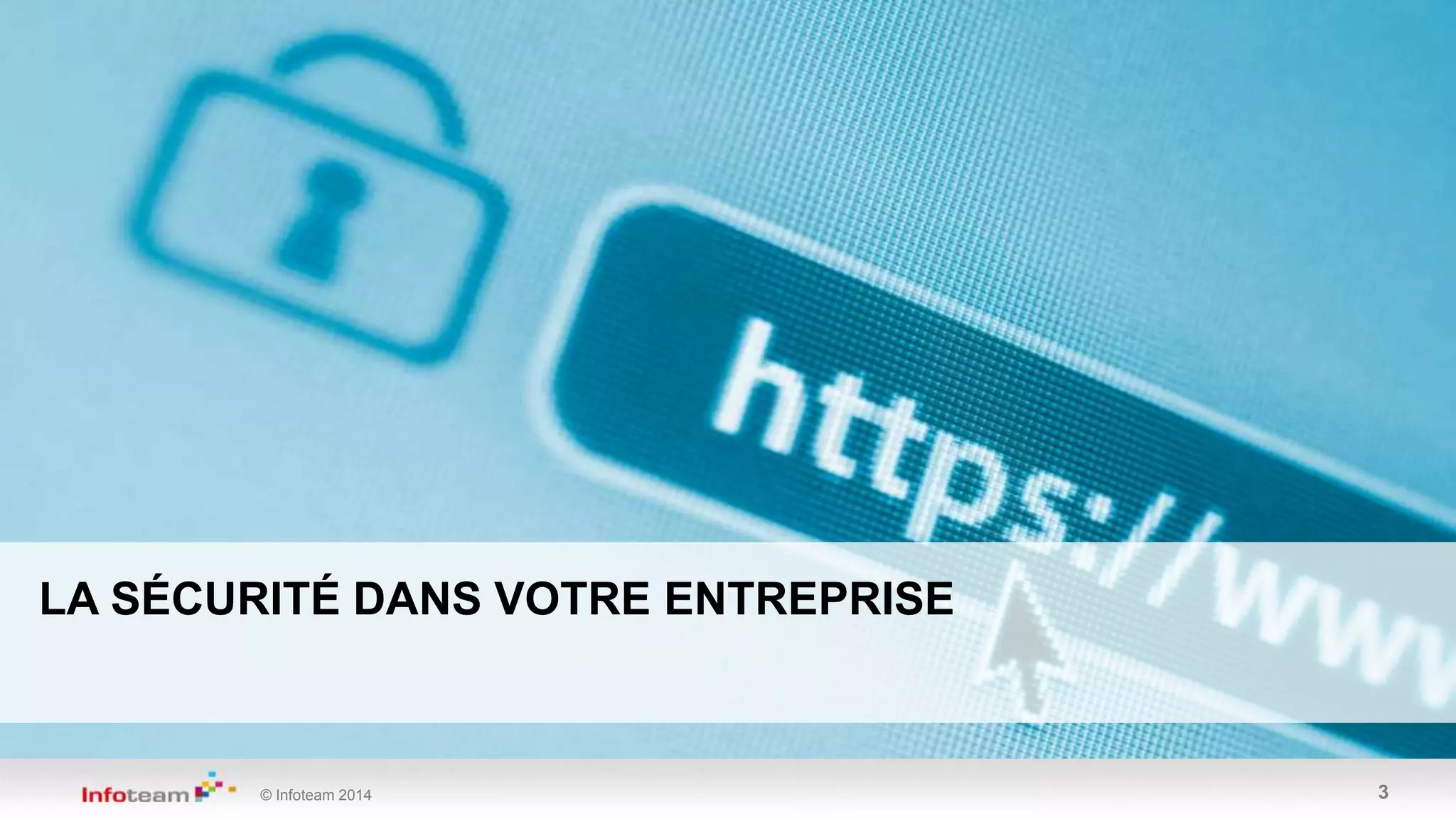 © Infoteam 2014 3
LA SÉCURITÉ DANS VOTRE ENTREPRISE
 