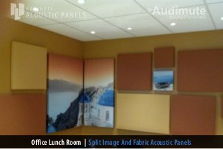 Office Lunch Room | Split Image And Fabric Acoustic Panels
 
