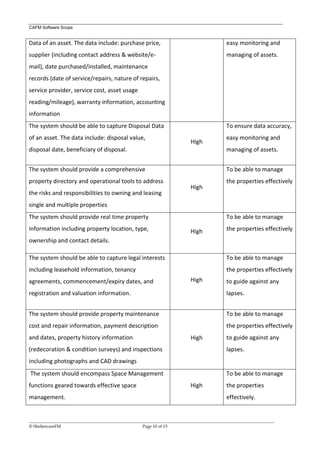 Cafm scope ver2 | PDF