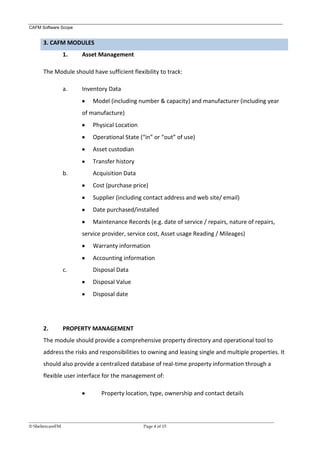 Cafm scope ver2 | PDF