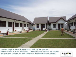 The bell rings at Suak Ribee school, built by our partner  Islamic Relief in Aceh, Indonesia. Thanks to your support we helped  our partners to build 26 new schools in Indonesia and Sri Lanka. 