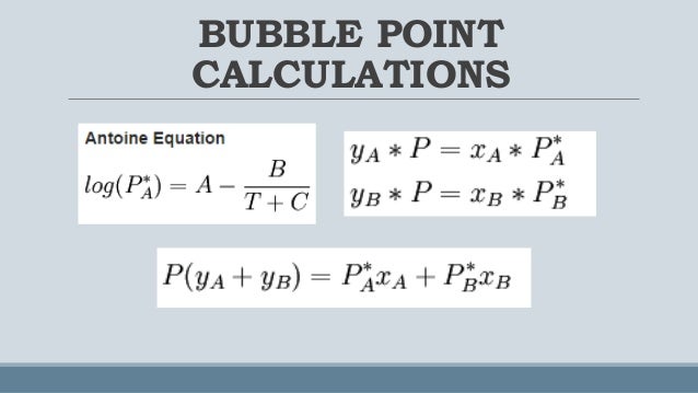 bubble point calculations bubble points