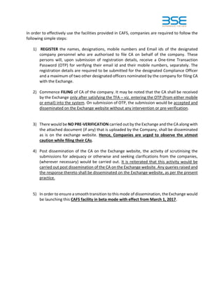 Cafas Form.pdf Cafs Introduced in Bombay Stock Exchange | PDF