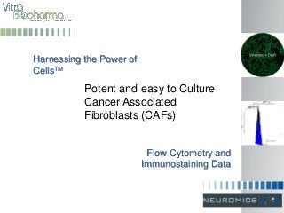 Harnessing the Power of
CellsTM
Flow Cytometry and
Immunostaining Data
Potent and easy to Culture
Cancer Associated
Fibroblasts (CAFs)
1
 