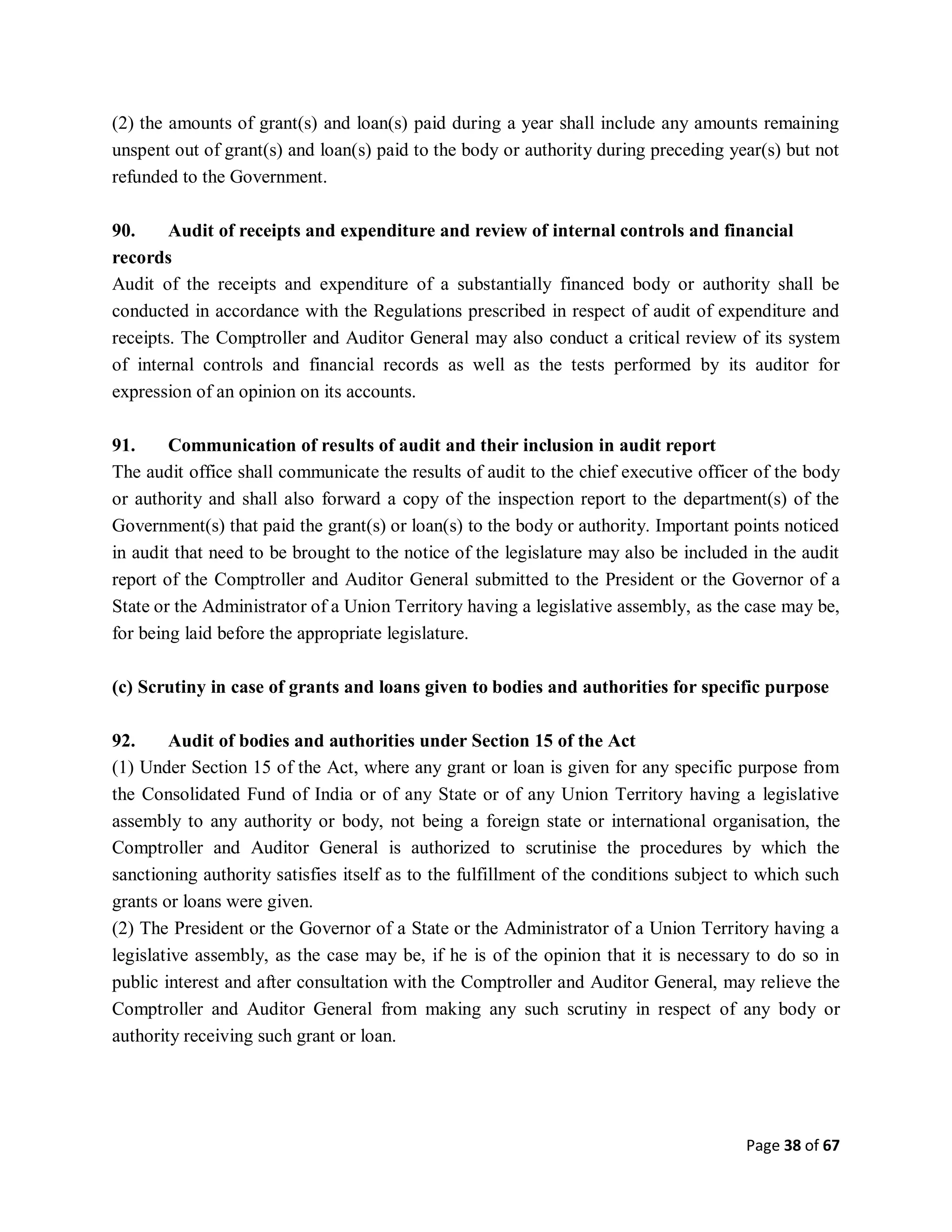 CAG REGULATIONS ON AUDIT AND ACCOUNTS | PDF