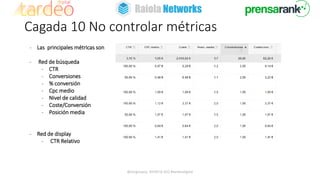 Cagada 10 No controlar métricas
@sergiovazq MURCIA SEO #tardeodigital
- Las principales métricas son
- Red de búsqueda
- C...