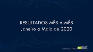 ESTATÍSTICAS DO
SEGURO-DESEMPREGO
RESULTADOS MÊS A MÊS
Janeiro a Maio de 2020
3
 