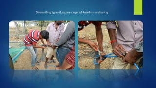 Dismantling type GI square cages of 4mx4m - anchoring
 