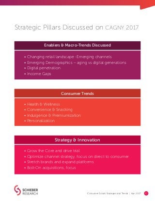 Consumer Goods Strategies and Trends | Apr. 2017 37
Strategic Pillars Discussed on CAGNY 2017
Enablers & Macro-Trends Disc...