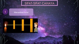 SIFAT-SIFAT CAHAYA
Merambat lurus
1
 