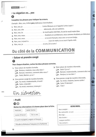 Cahier d'activités - Dossier 0 e 1 (A1)