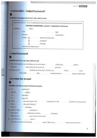 Cahier d'activités - Dossier 0 e 1 (A1)
