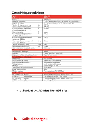 - Utilisations de 2 borniers intermédiaires :




b.   Salle d’énergie :
 