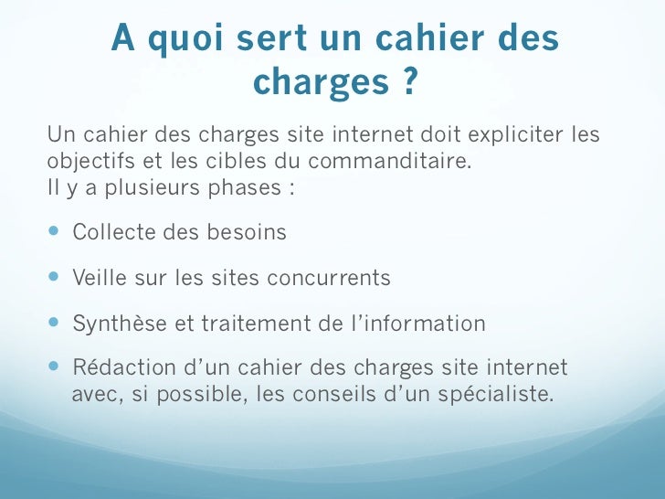 A Quoi Sert Un Cahier Des Charges