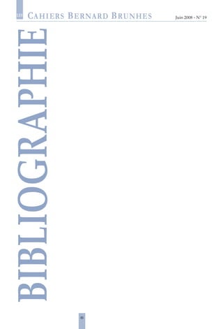 85
Juin 2008 • N° 19
les
Bibliographie
 