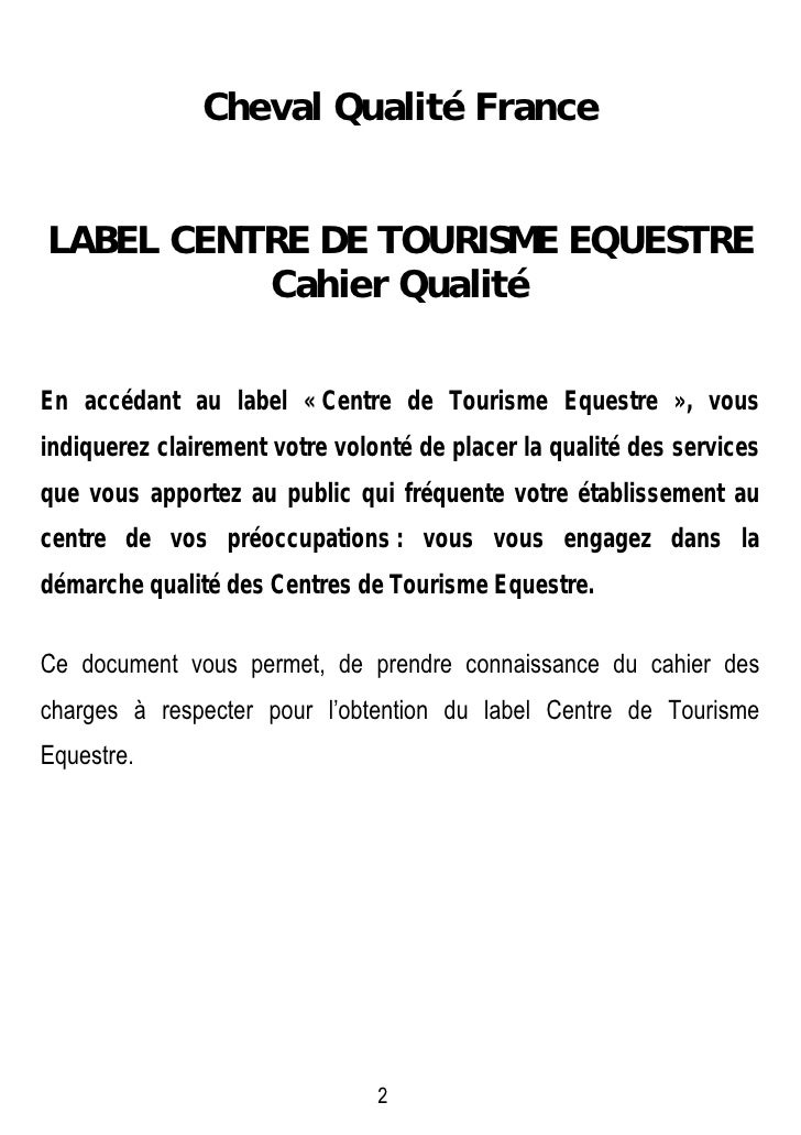 Cahier Label Qualite CTE Cahier Label Qualite CTE