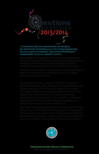 Questions Numériques 2013/ 2014 : les promesses du numérique