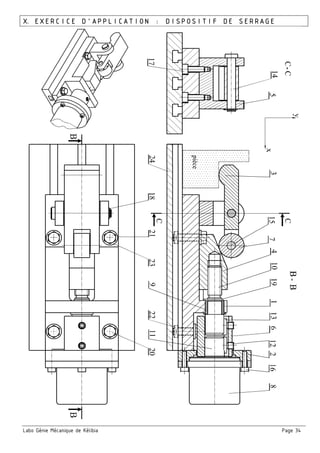 Labo Génie Mécanique de Kélibia Page 34
X. EXERCICE D’APPLICATION : DISPOSITIF DE SERRAGE
 
