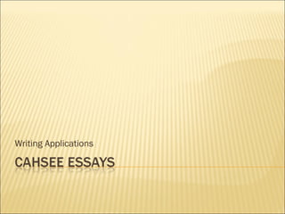 Writing Applications
 