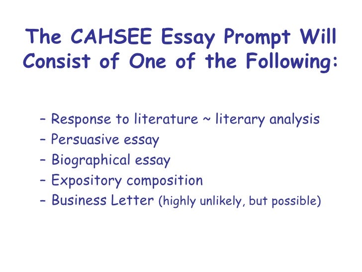 Essay of cahsee