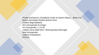 Combo box and List box in VB.Net.ppt