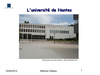 Présentation de l'Université de Nantes