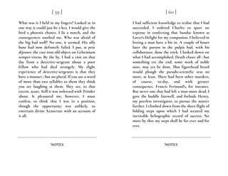 What was it I held in my fingers? Looked at in
one way it could just be a kea. I would give the
bird a phoenix chance. I lit a match, and the
consequences soothed me. Who was afraid of
the big bad wolf? No one, it seemed. His silly
bane had now definitely failed. I put, at petit
déjeuner, the cast-iron old object on Gelsemium
semper-virens. By the by, I had a visit on that
day from a detective-sergeant about a poor
fellow who had died strangely. My slight
experience of detective-sergeants is that they
have a manner ; but no plural. If you use a word
of more than two syllables to them they think
you are laughing at them. They are, to that
extent, acute. Still it was awkward with Trinder
about. It pleasured me, however, I must
confess, to think that I was in a position,
though the opportunity was unlikely, to
entertain divine Xenocrate with an account of
it all.
[ 59 ]
NOTES
I had sufficient knowledge to realise that I had
succeeded. I ordered Charles to spare no
expense in confecting that Sundae known as
Lover’s Delight for my companion. I believed in
letting a man have a bit in. A couple of hours
later the parson in the pulpit had, with his
collaborator, done the trick. I looked down on
what I had accomplished. Death closes all : but
something ere the end, some work of noble
note, may yet be done. That figurehead beard
would plough the pseudo-scientific seas no
more, at least. There had been other murders,
of course, to-day, and with greater
consequence. Francis Ferinand’s, for instance.
But never one that had left a man more dead. I
gave the huddle farewell, and forbade Henry,
my peerless investigator, to pursue the matter
further. I climbed down from the short flight of
folding steps upon which I had secured my
inevitable heliographic record of success. No
more by thee my steps shall be for ever and for
ever.
[ 60 ]
NOTES
 