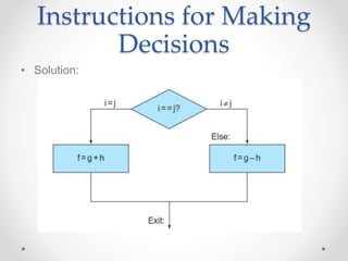 Instructions for Making
Decisions
• Solution:
 